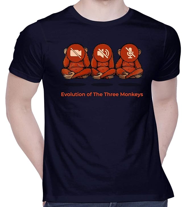 CreativiT Graphic Printed T-Shirt for Unisex Monkey Evolution Tshirt